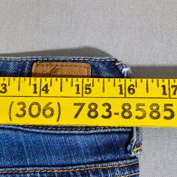 American Eagle jeans women's size 6 Long denim blue Favorite Boyfriend Boot cut - Picture 10 of 14
